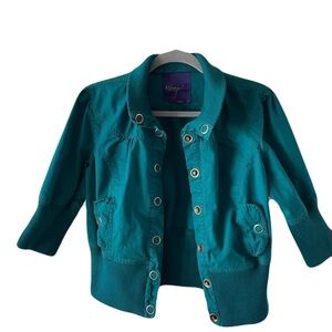 Y2K Miley Cyrus Vintage Teal Jacket